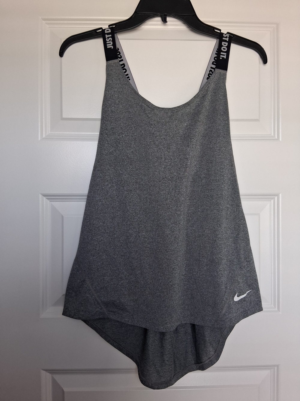 Nike Women's Gray Performance Tank with Branded Straps Medium Just Do It